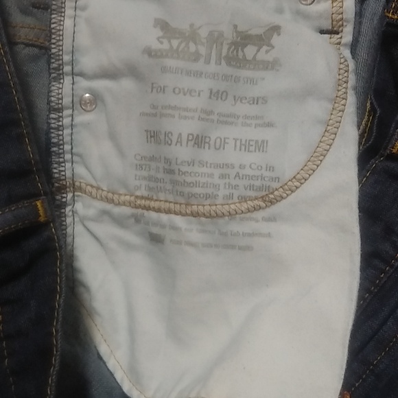 LEVIS 569 Men’s Loose Straight Fit Dark Wash Jeans 38x30 Yellow Stitching - Picture 6 of 6